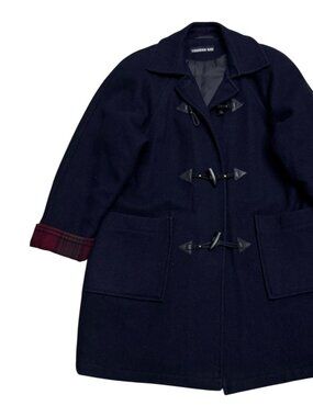 VINTAGE 70s THUNDER BAY Wool Blue  Luxury Retro Winter Parka Pea Coat Womens 8